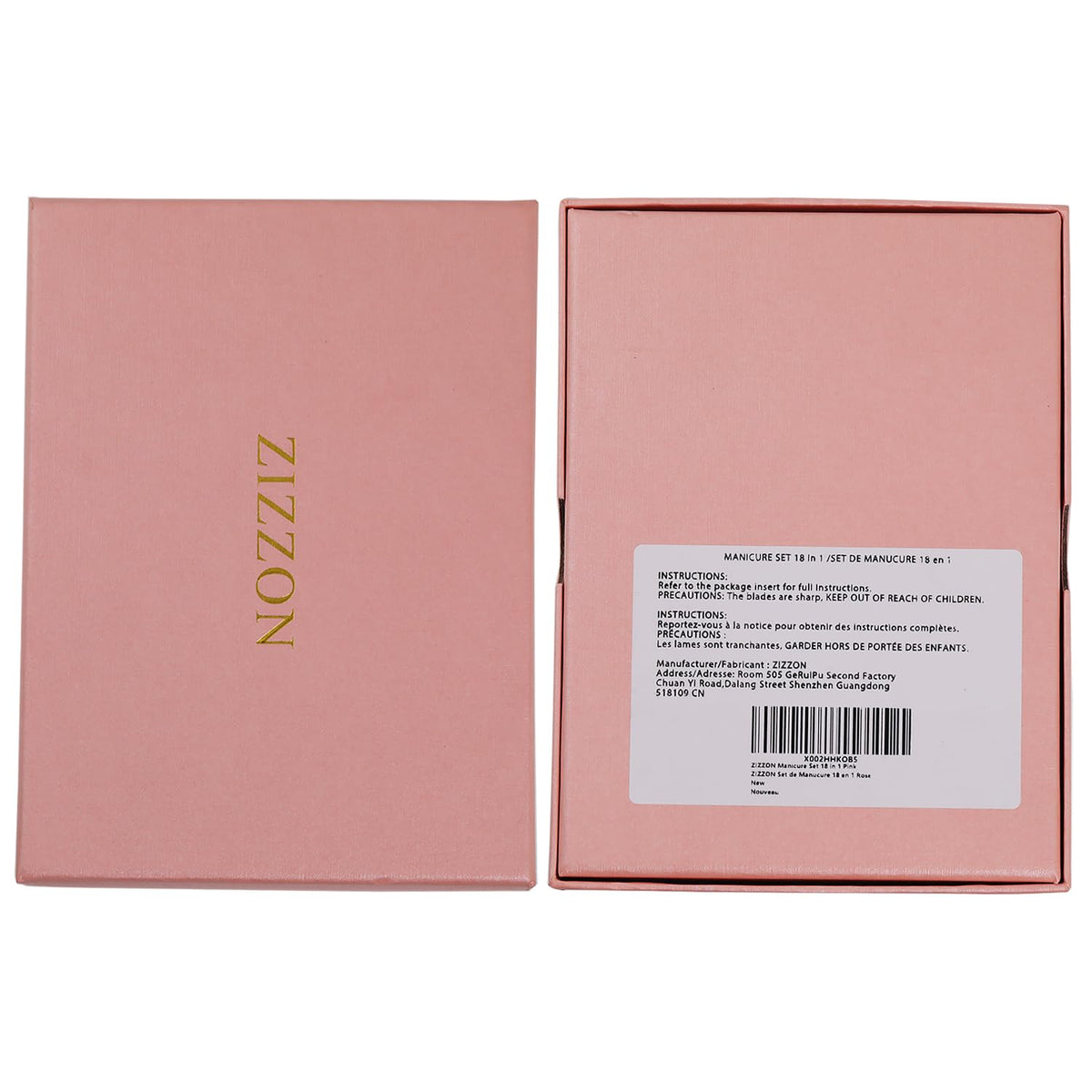 Maniküre-Set 18 in 1 Professionelles Pediküre-Set Nagelschere Grooming Kit Mit Leder Kulturbeutel in Pink
